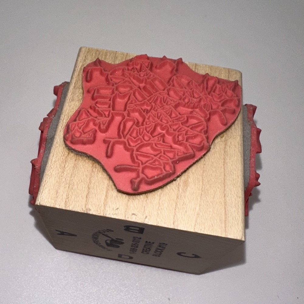 Stampers Anonymous Creative Block #19 Texture Wood Rubber Cube Stamp 4-Sided New